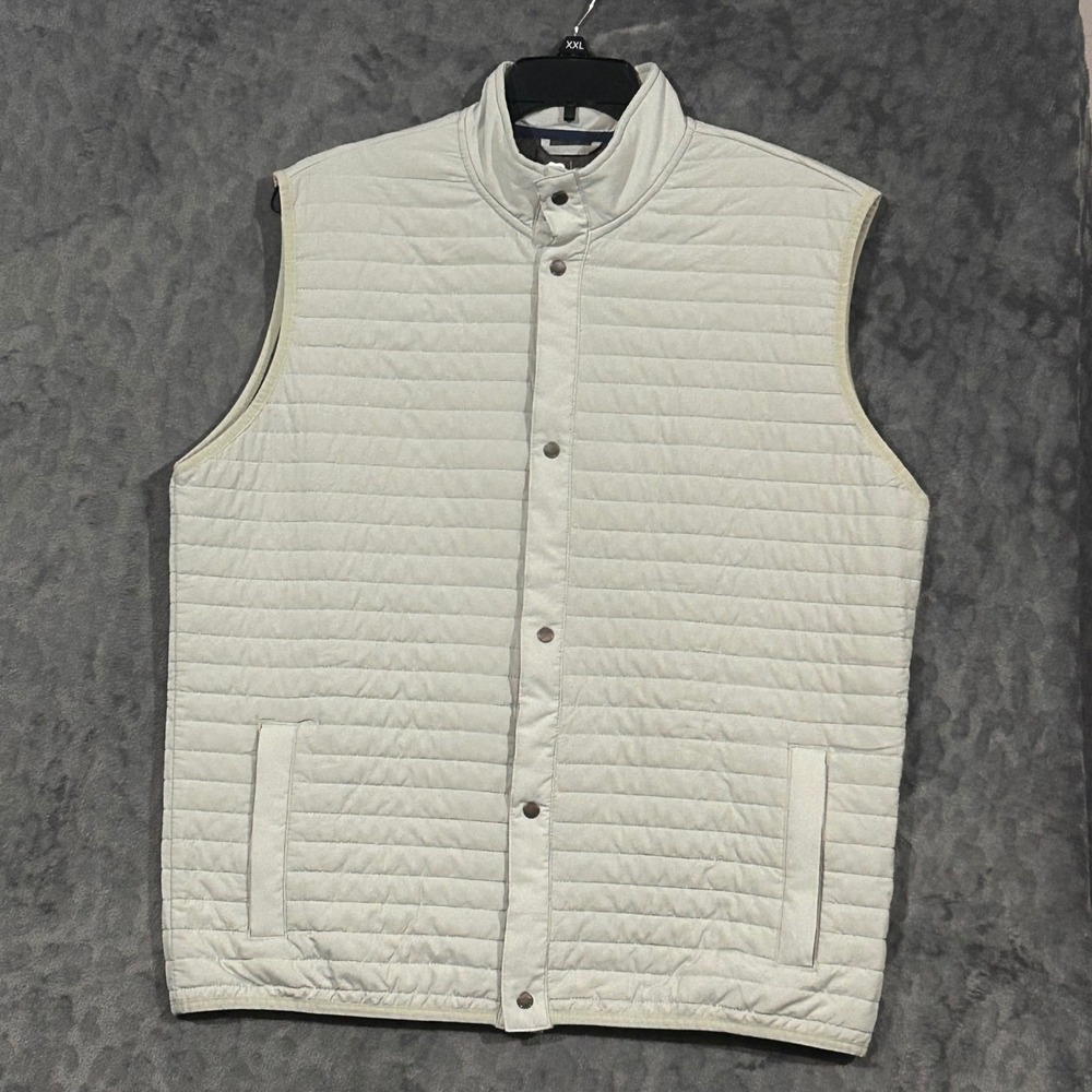 Onward Reserve Performance Quilted Vest Mens XL Light Gray Snap Front Golf Layer